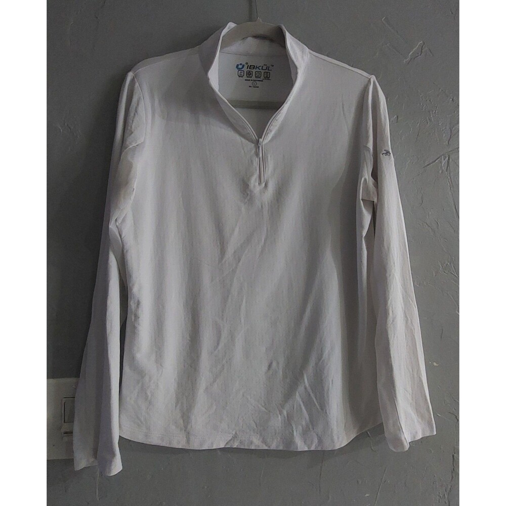 IBKUL Golf  Tops Women's L, UPF 50,white  Nylon Spandex Polyester, Comfort.